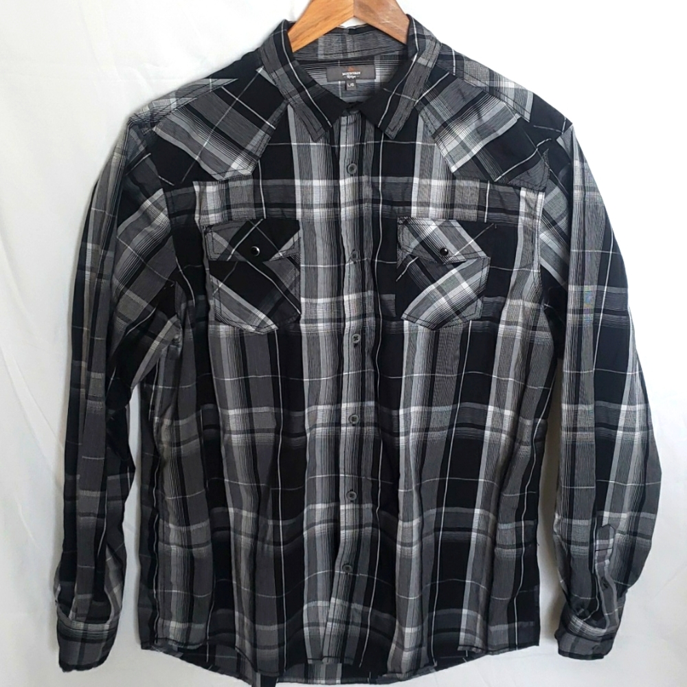 Black & Grey Plaid Shirt